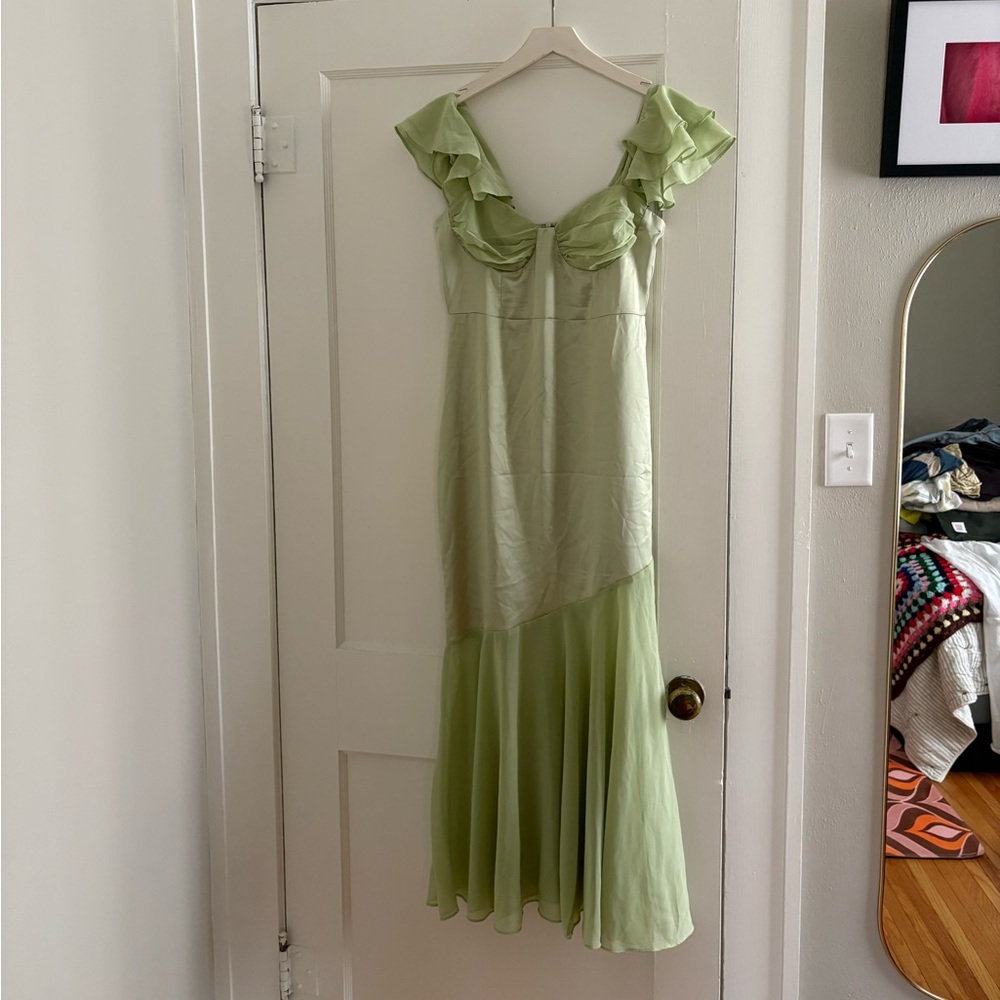 Hello Molly Green Ruffle Dress